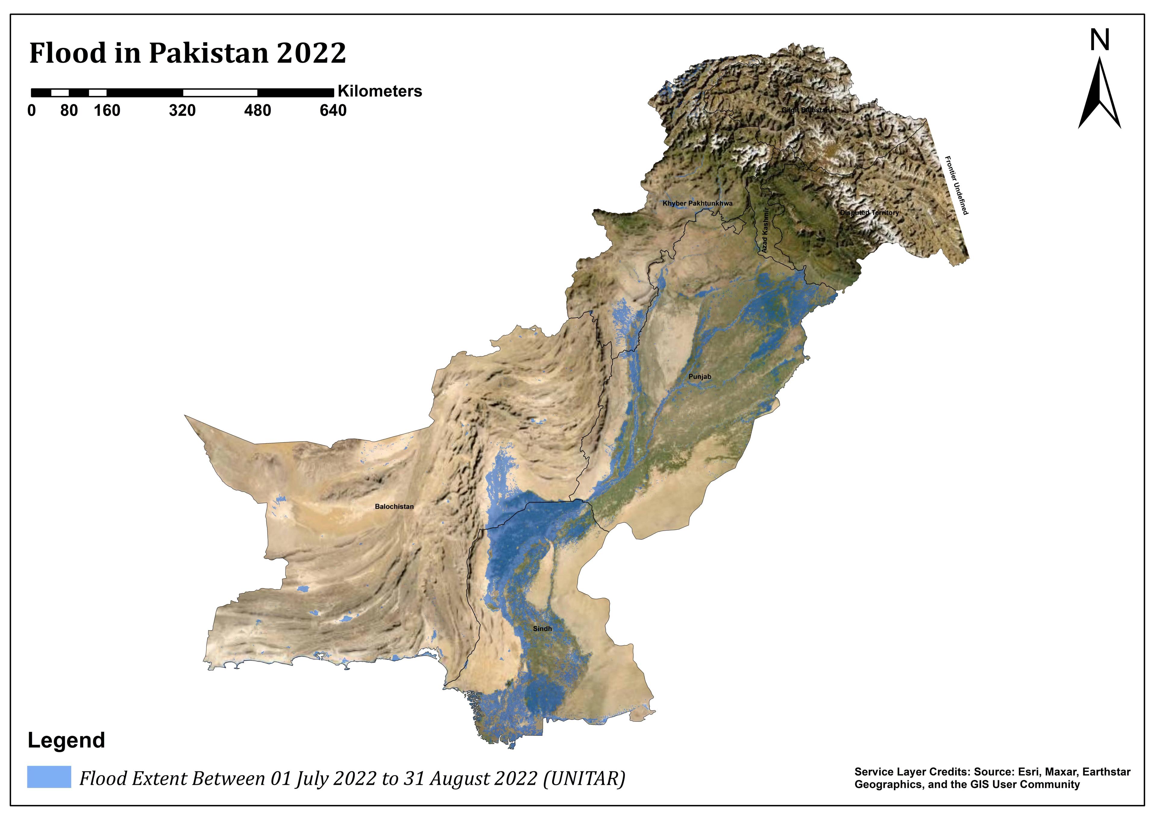 Flood Extent in the Province of Pakistan